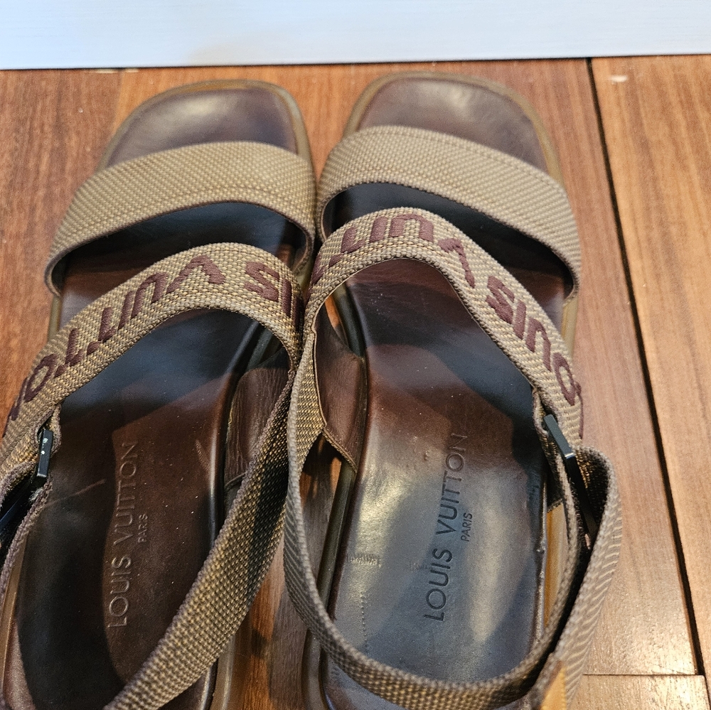 Louis Vuitton Brown Sandals with Adjustable Ankle Strap - Picture 5 of 9